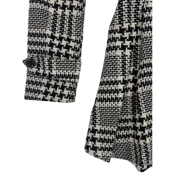 Vintage 90s Y2K Victorias Secret Black White Houndstooth Double Breasted Peacoat - Picture 5 of 16